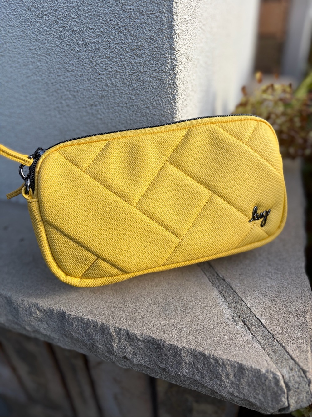 EUC Lug Couple XL Matte Luxe Convertible Crossbody Bag in Banana